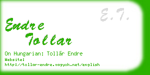 endre tollar business card
