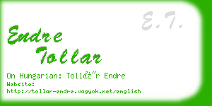 endre tollar business card